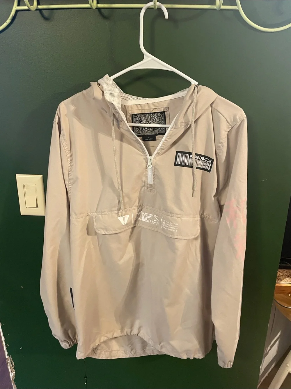 Brooklyn Clothing Biege Lightweight Hooded Womens Jacket Size Small